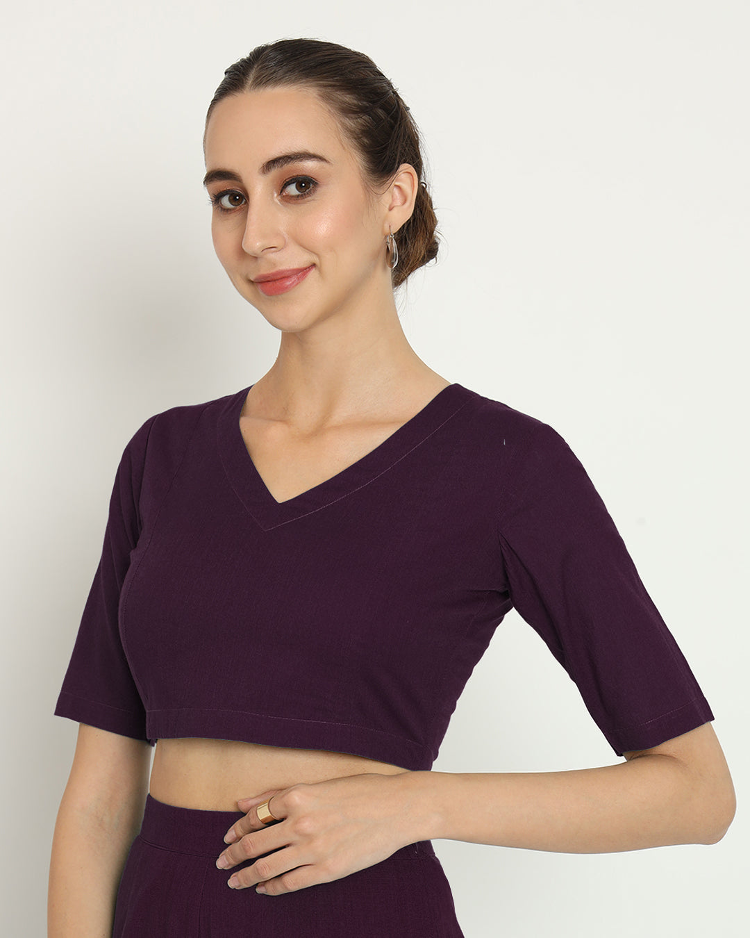 Plum Passion Backstory V Neck Blouse