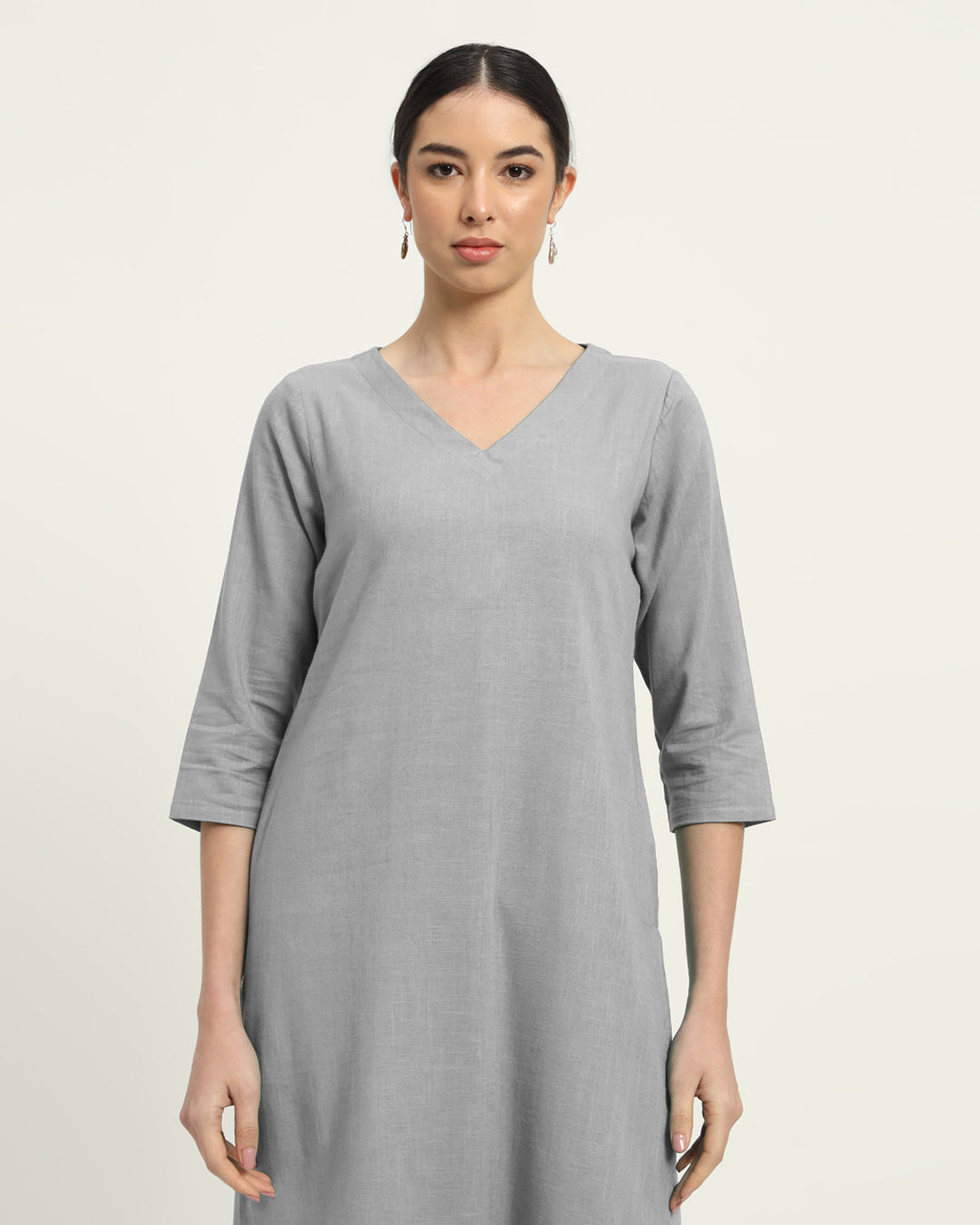 Iced Grey Verve & Versatility Kurta (Without Bottoms)