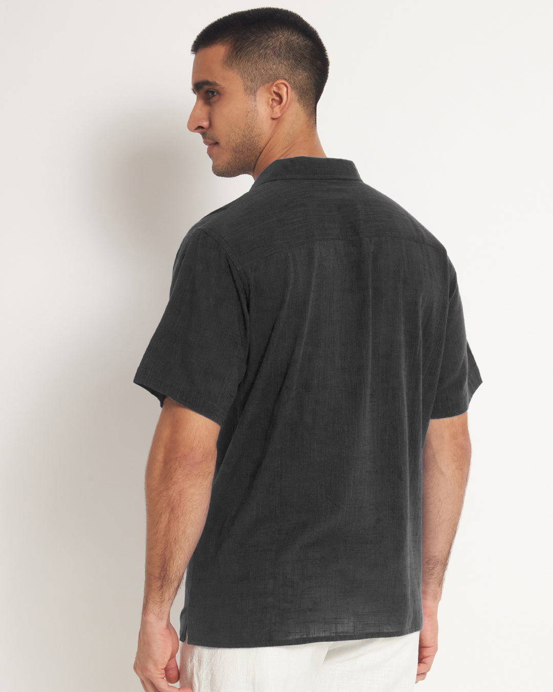 Classic Black Men's Half Sleeves Shirt