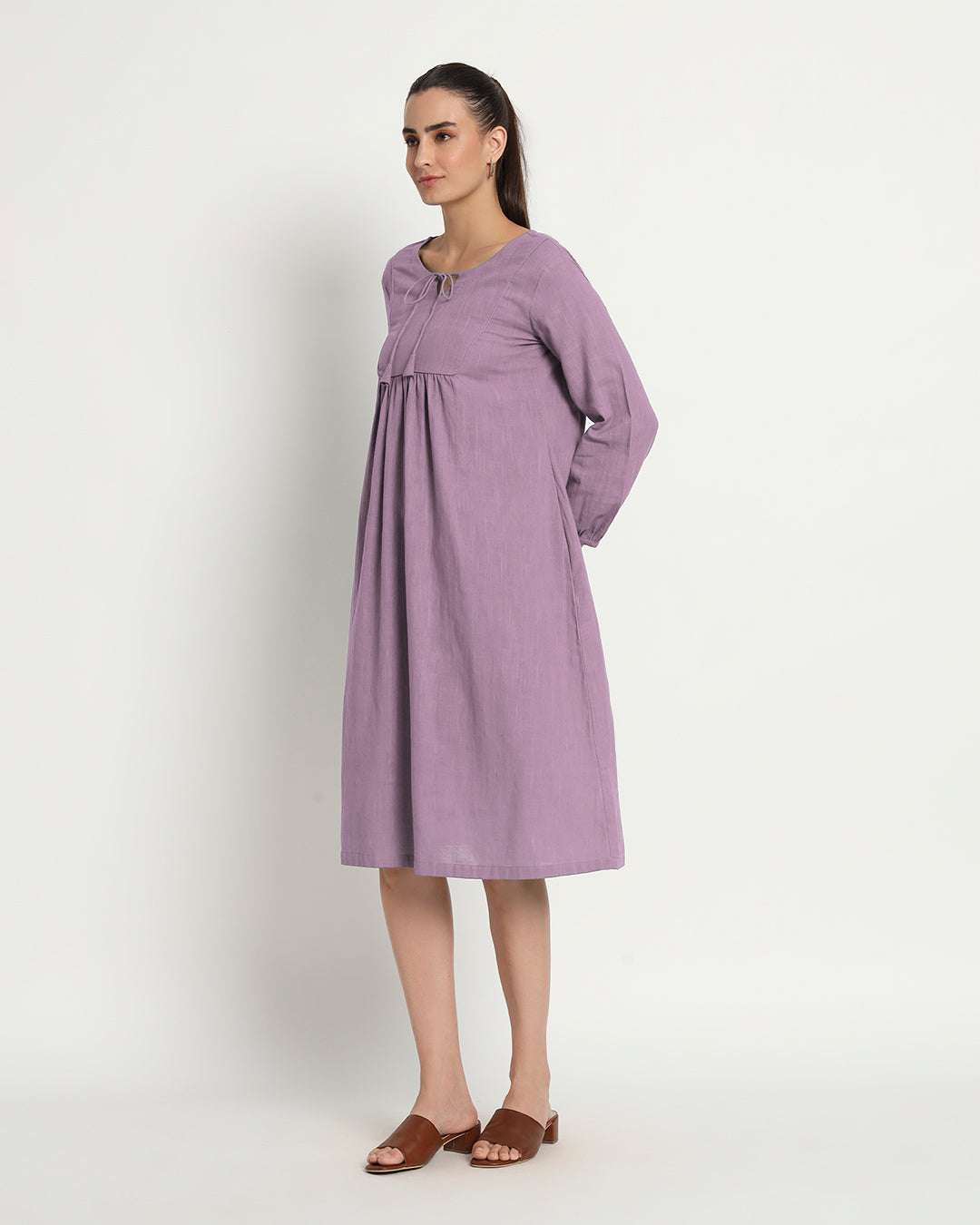 Iris Pink Playful Tie-Up Neck Dress