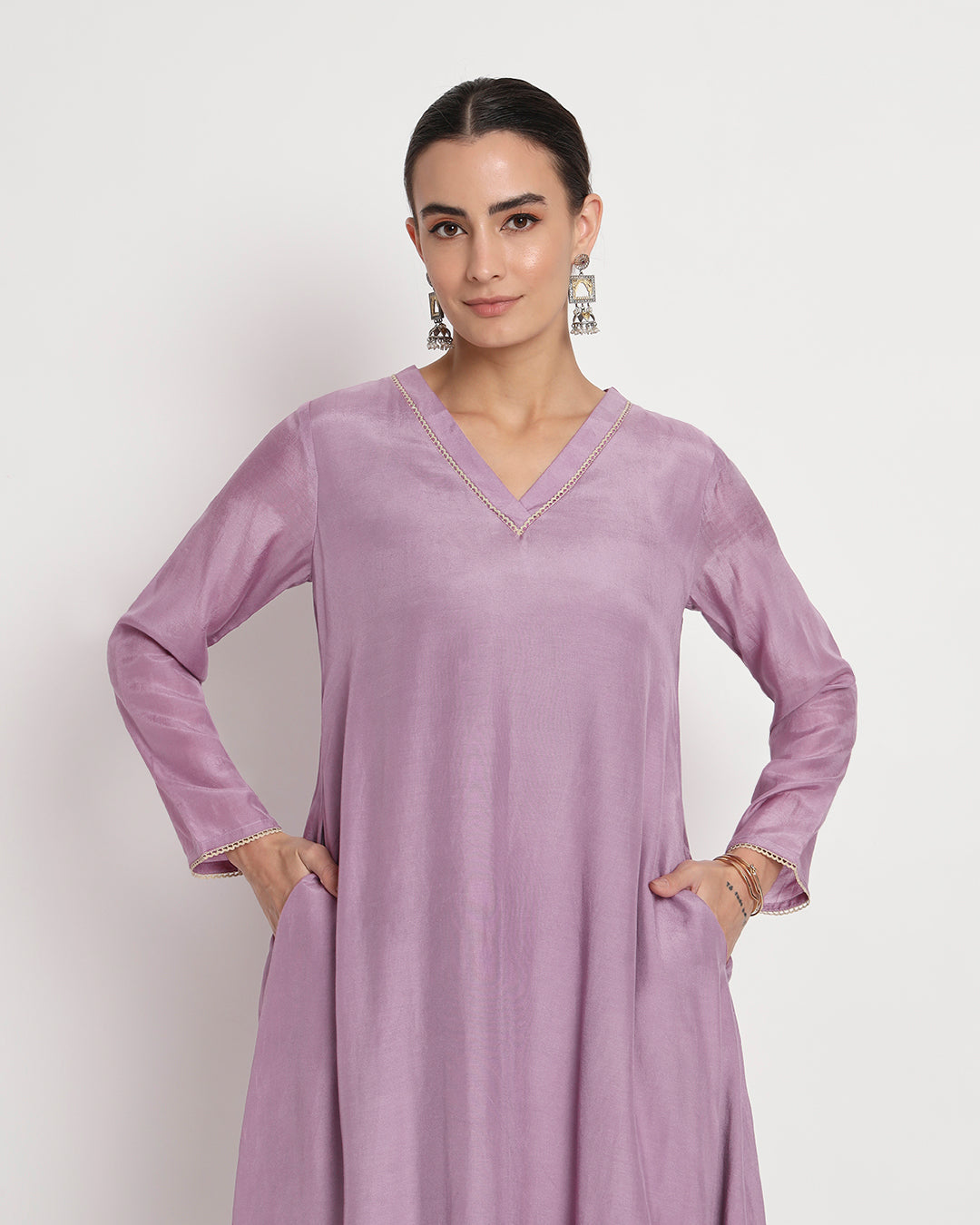 Iris Pink Flowing Silk Gala Co-ord Set