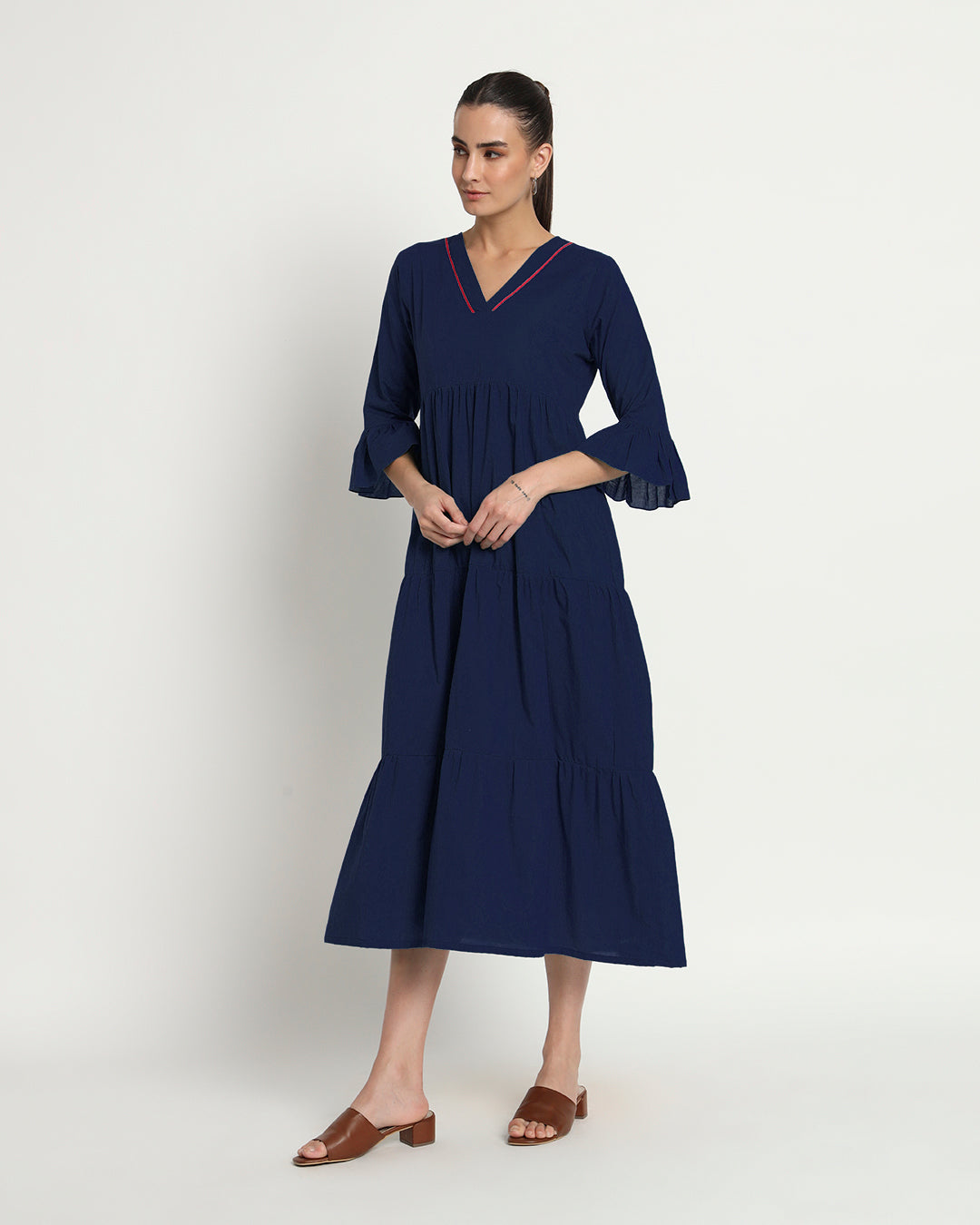 Midnight Blue Flounce & Flow Maxi Dress