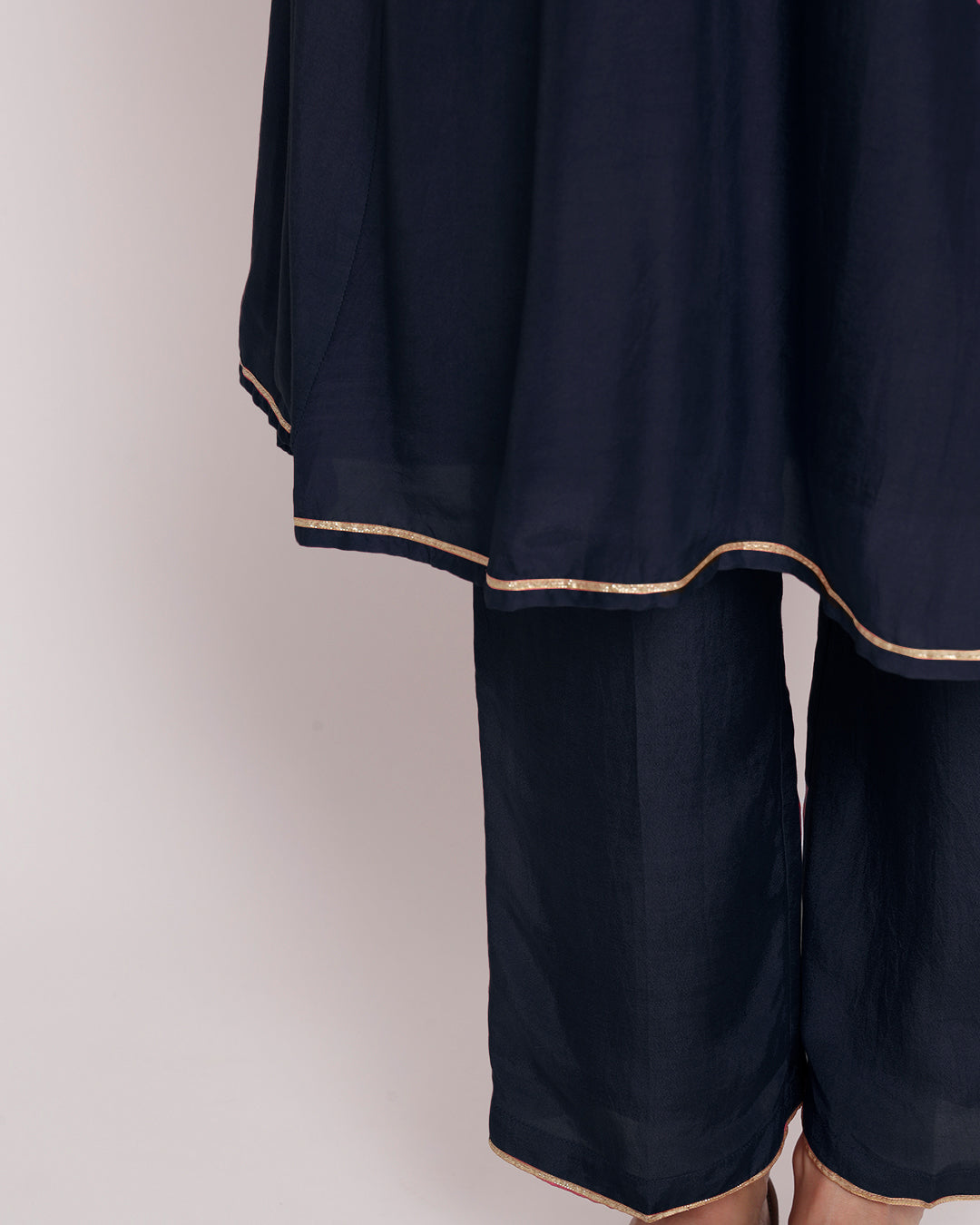Midnight Blue Royal Notch Gala Co-ord Set
