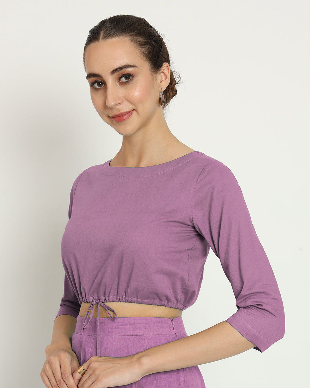 Iris Pink Flow & Tie Blouse