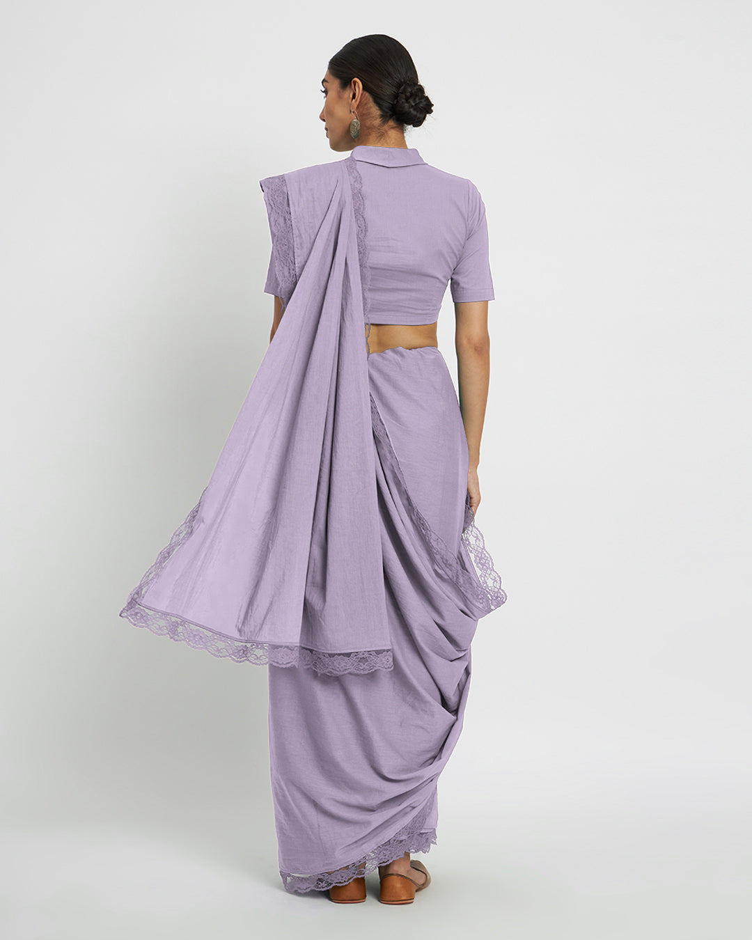 Lilac Lace Medley Cotton Saree