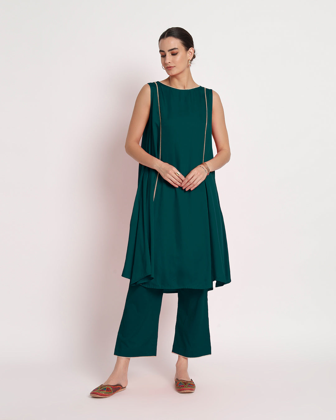 Deep Teal Whimsy Gala Flared Co-ord Set