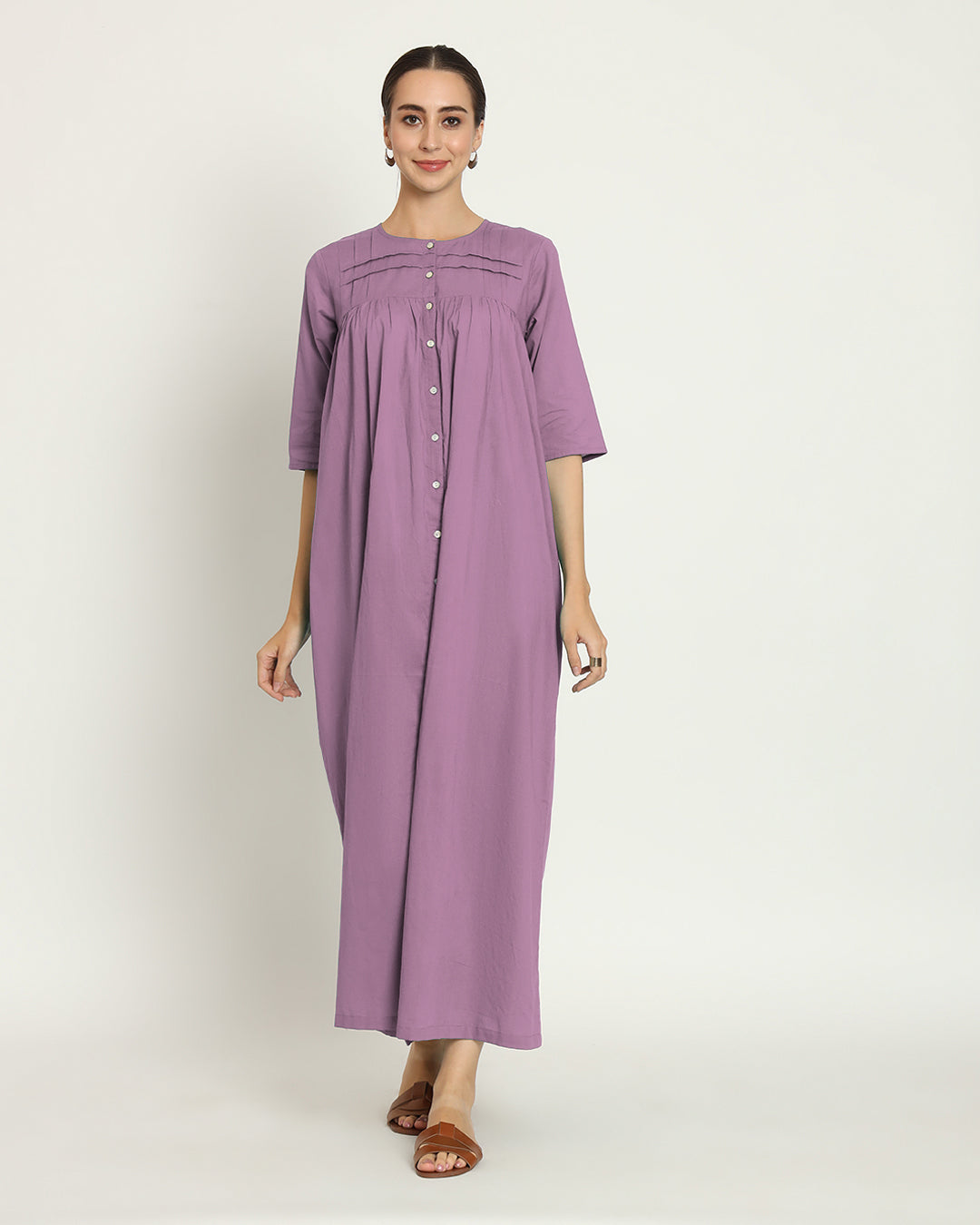 Iris Pink Pleated Paradise Maxi Nightdress