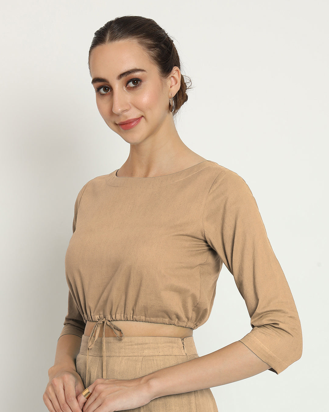 Day In Beige Flow & Tie Blouse