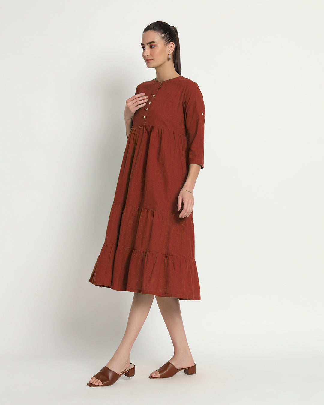 Russet Red Beloved Breeze Band Dress