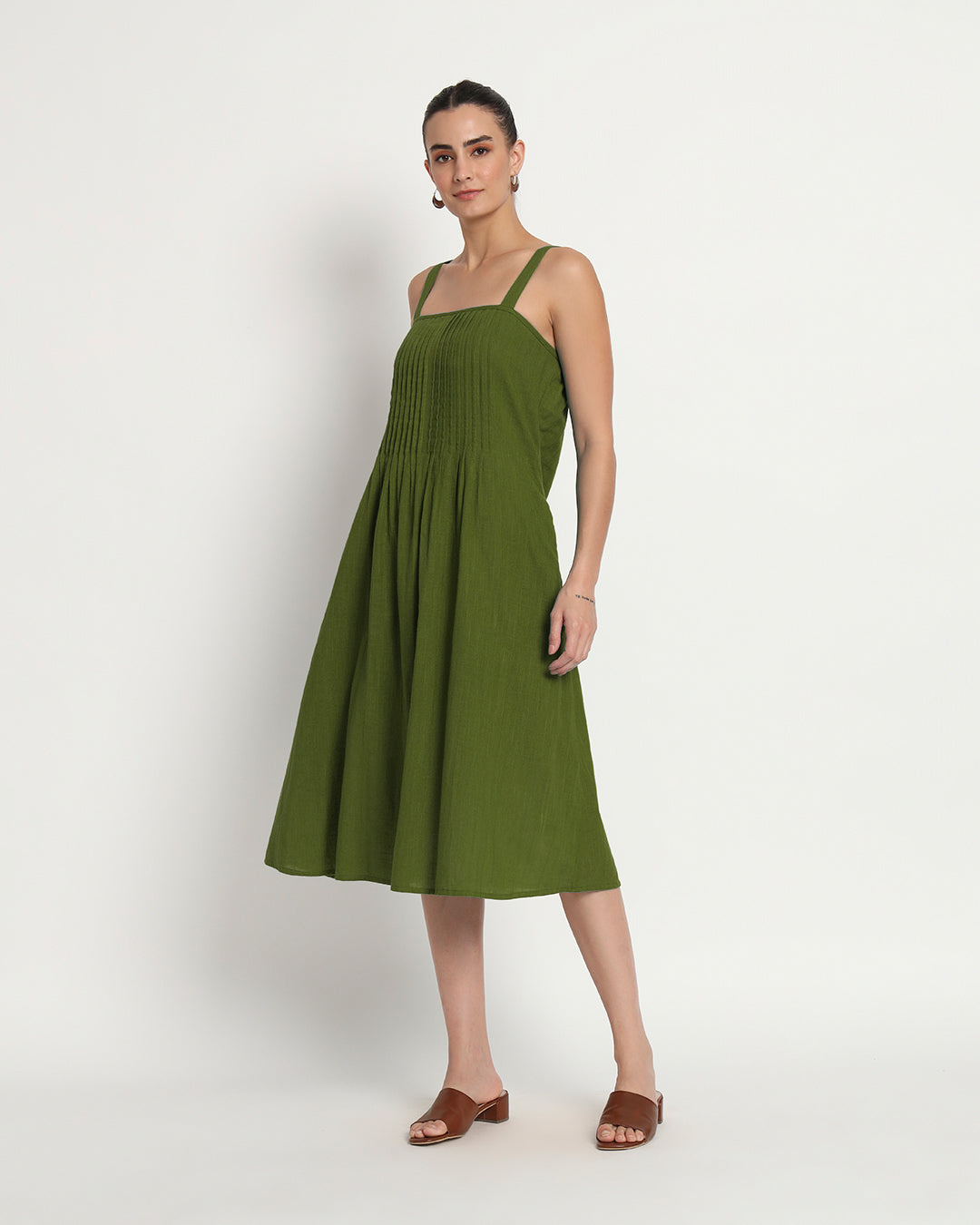Greening Spring Dreamy Flare Spaghetti Dress