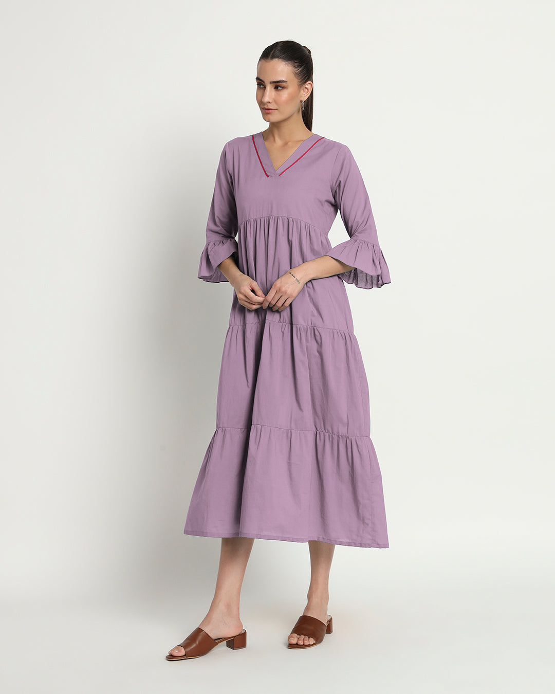Iris Pink Flounce & Flow Maxi Dress