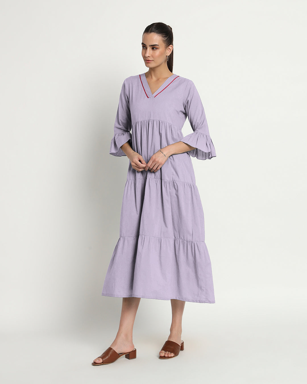 Lilac Flounce & Flow Maxi Dress