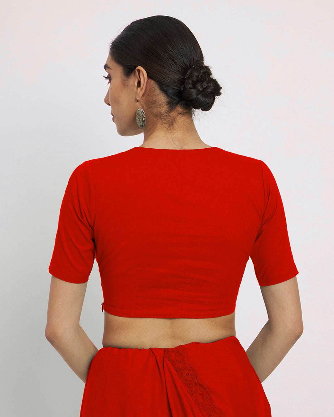 Red Rayon Divine Depth Blouse