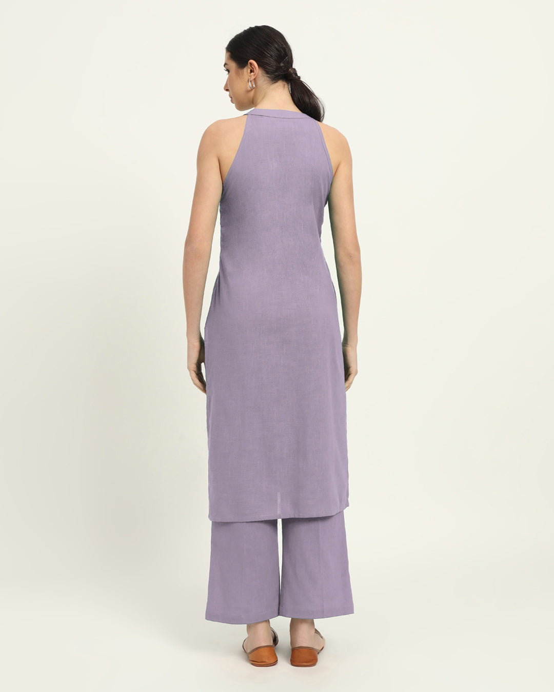 Lilac Mermaid Button Down Solid Co-ord Set