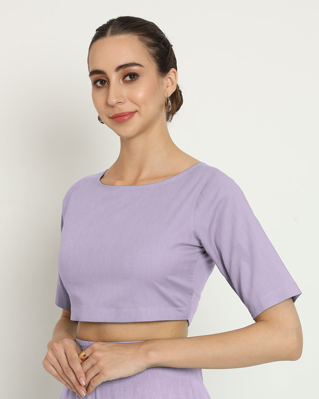 Lilac Backstory Boat Neck Blouse