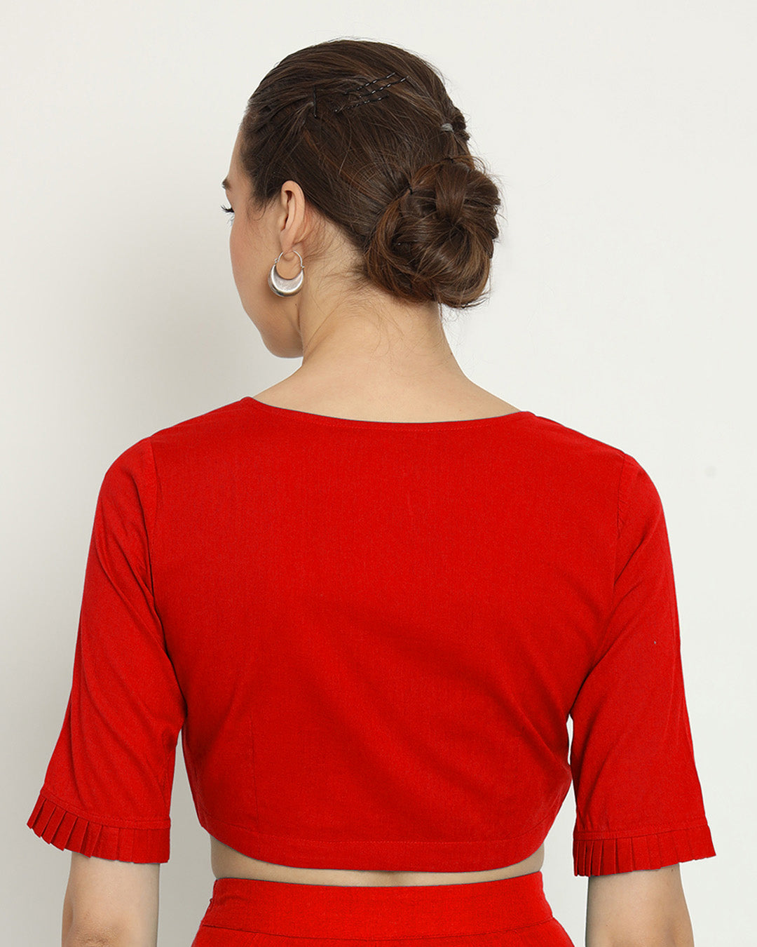 Red Classic Charm Slope Blouse