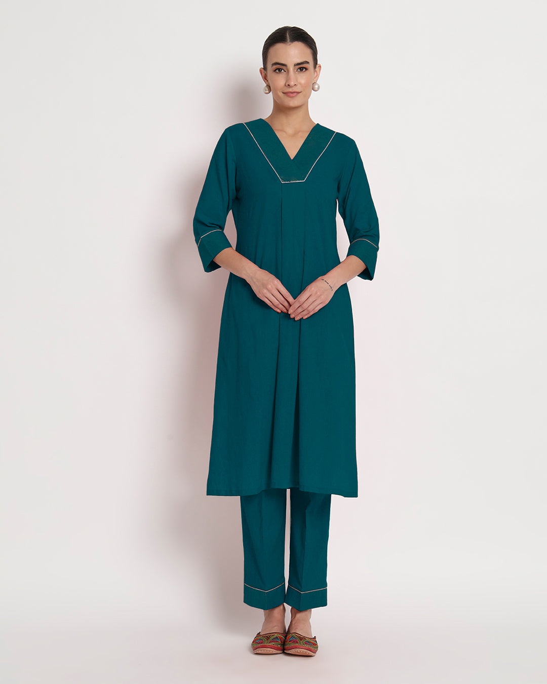 Deep Teal Revival Gala Co-ord Set