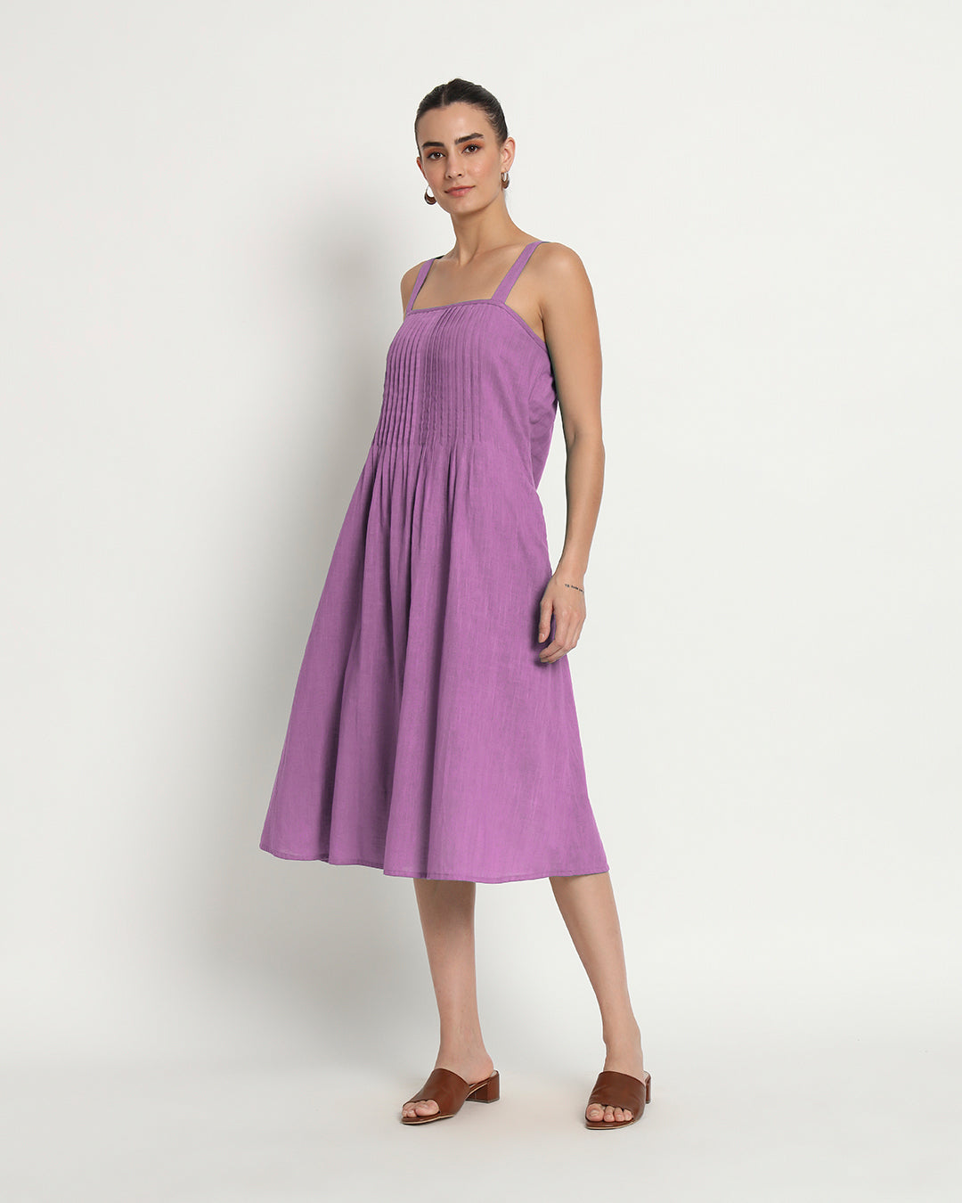 Wisteria Purple Dreamy Flare Spaghetti Dress