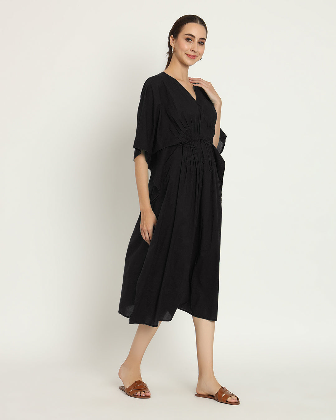 Classic Black Kaftan Starry Nightdress