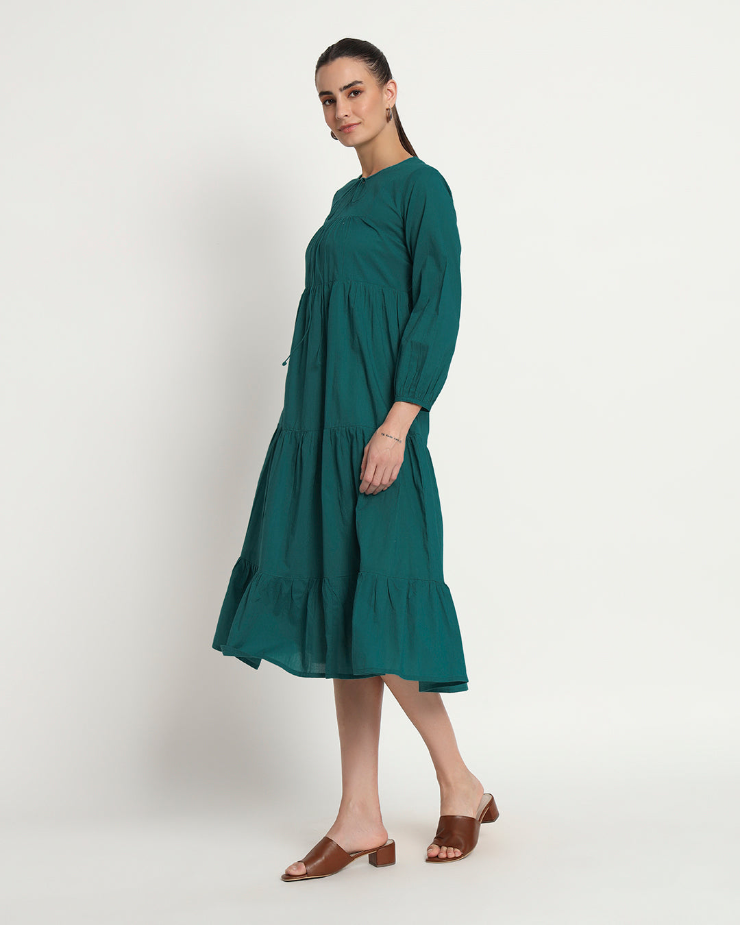 Deep Teal Joyful Journey Maxi Dress