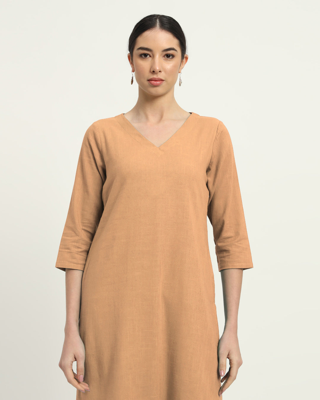 Beige Verve & Versatility Kurta (Without Bottoms)
