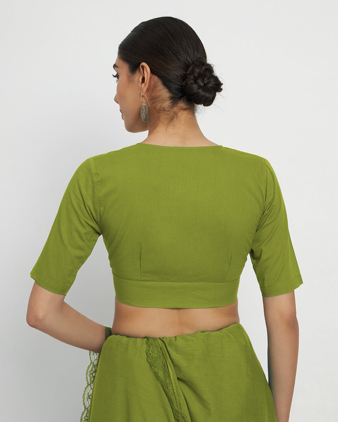 Sage Green V Gathers Blouse