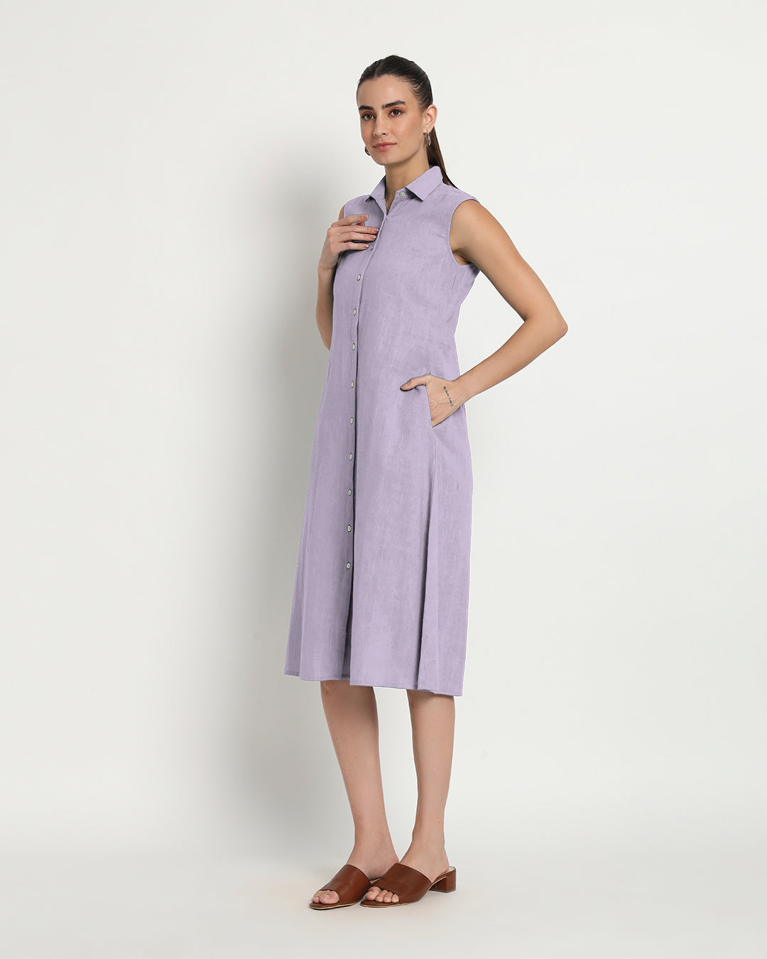 Lilac Artful A-Line Dress