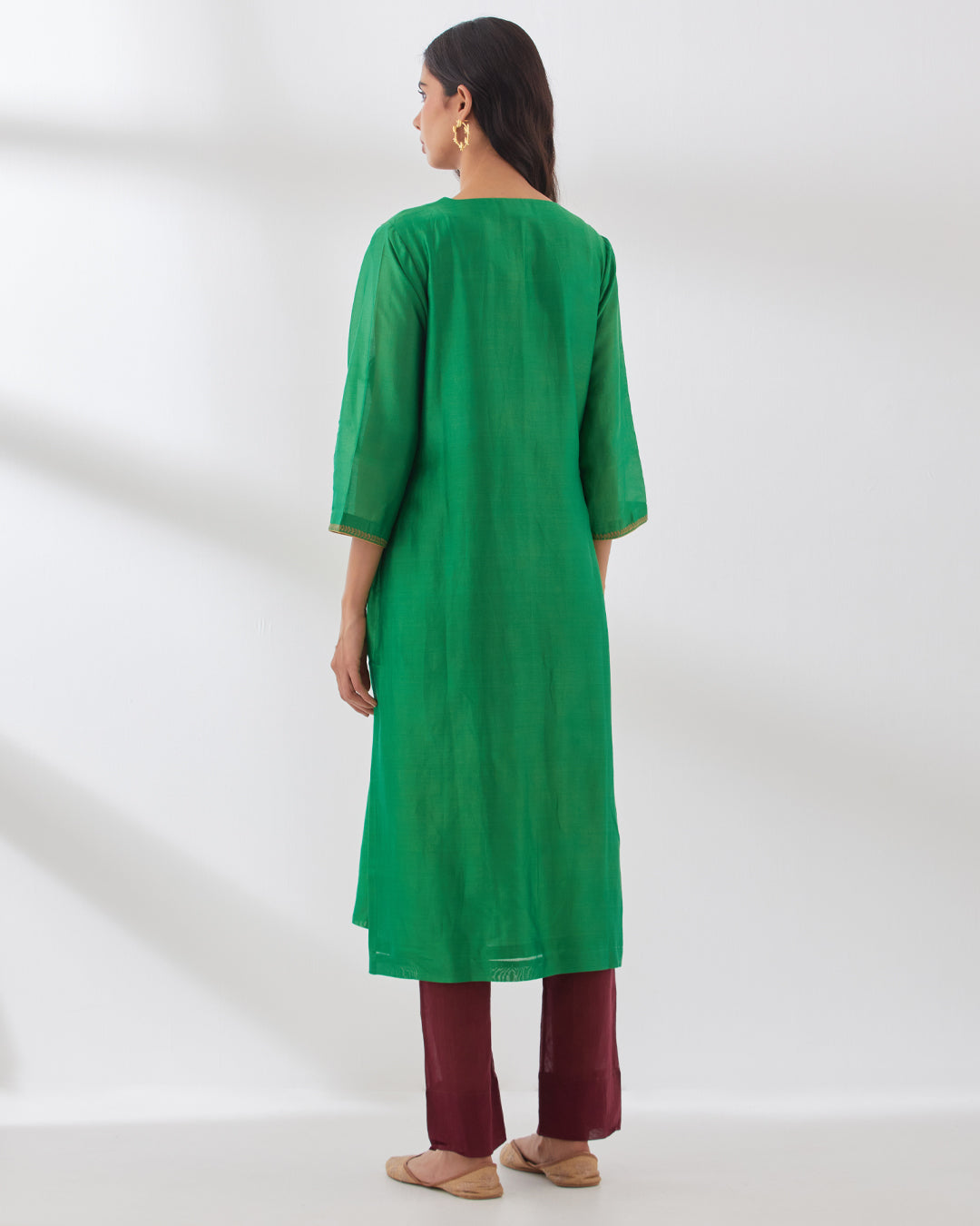 Lush Green Festive Radiance Chanderi Co-ord Set