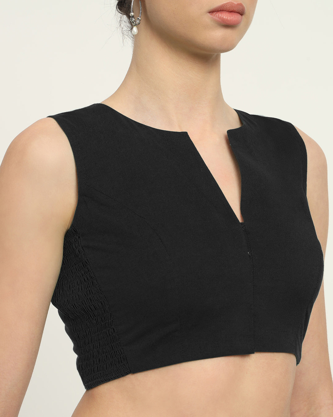 Black Rayon Modern Twist Blouse