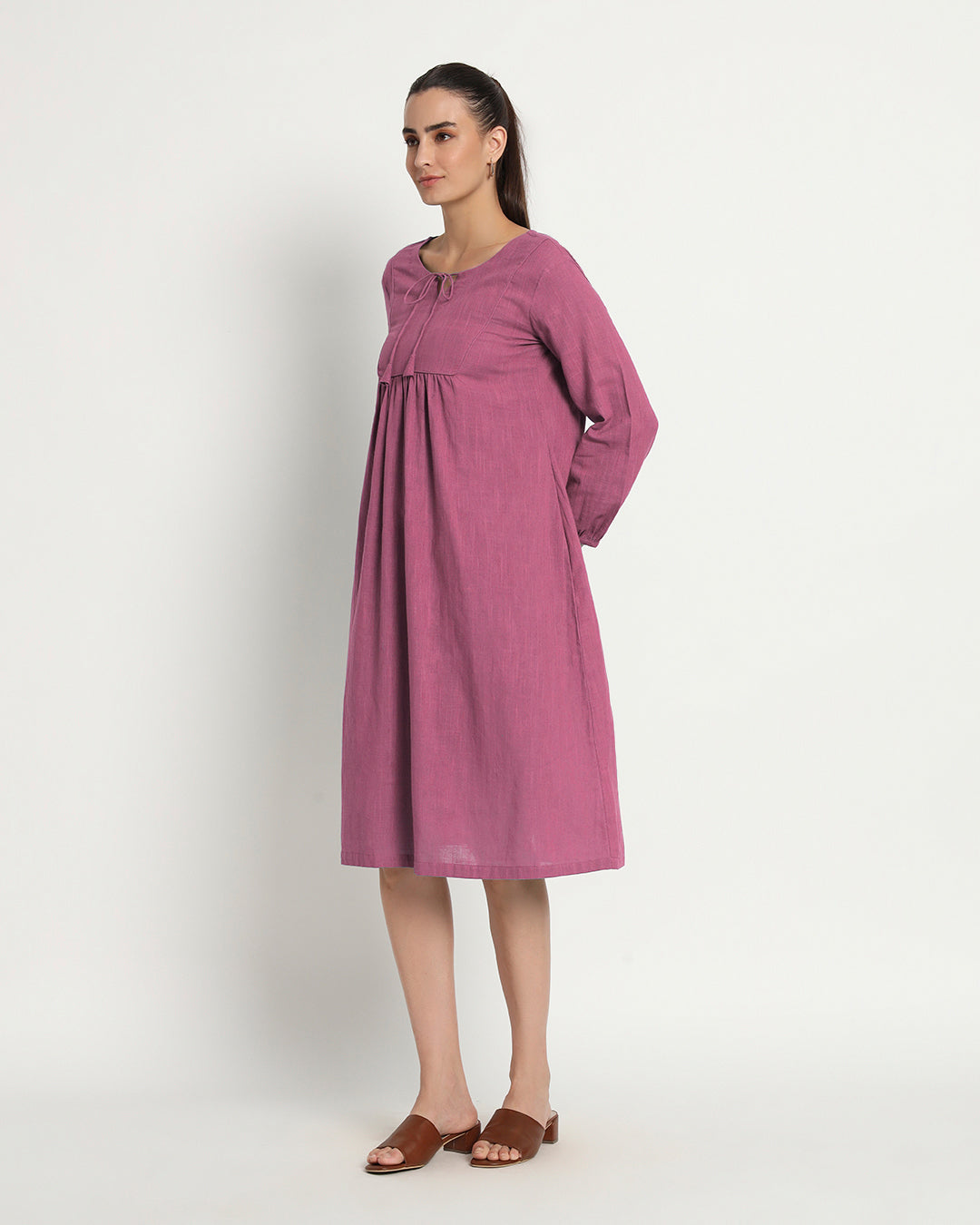 Wings Of Rose Playful Tie-Up Neck Dress