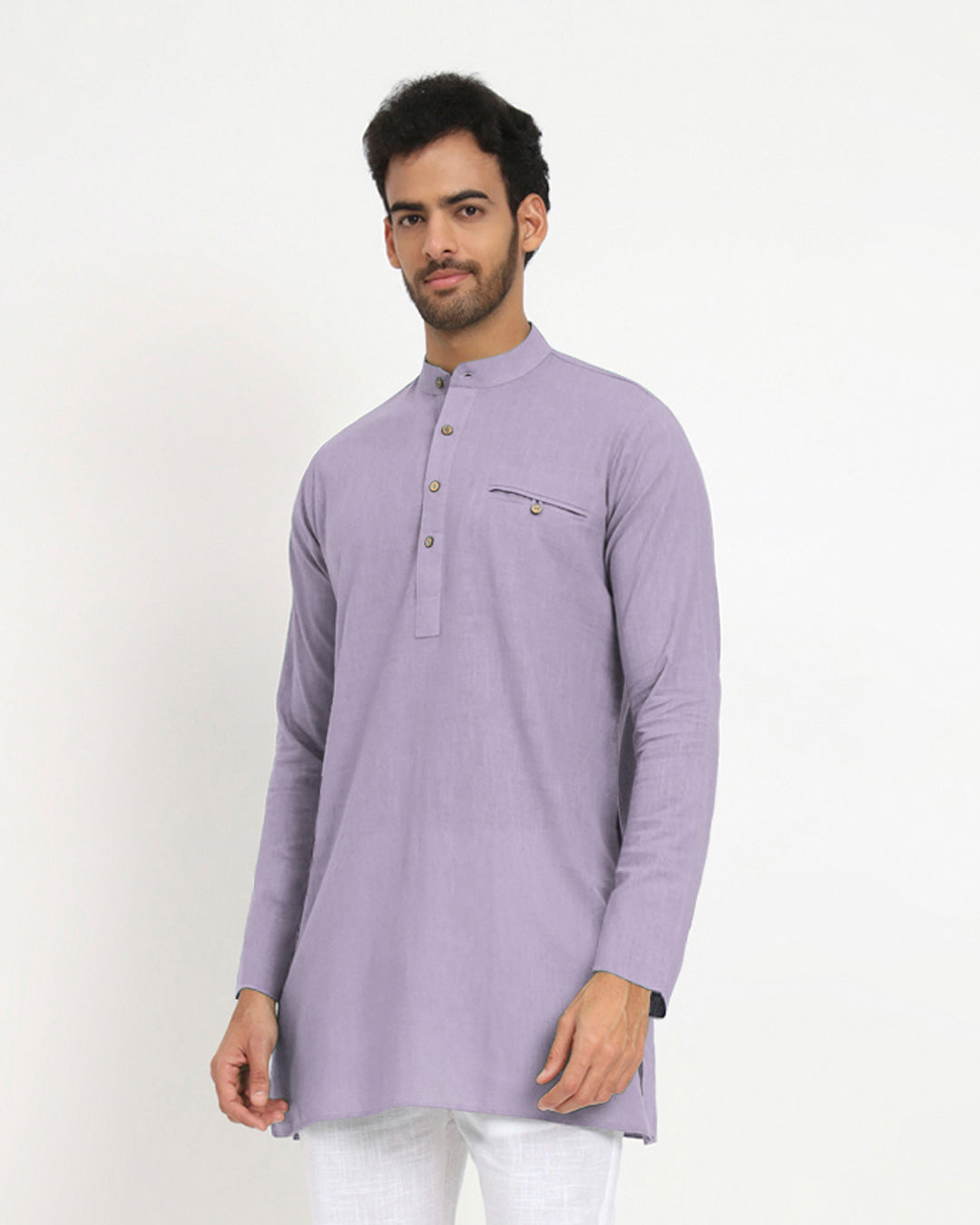 Lilac Modish Front Placket Men's Kurta