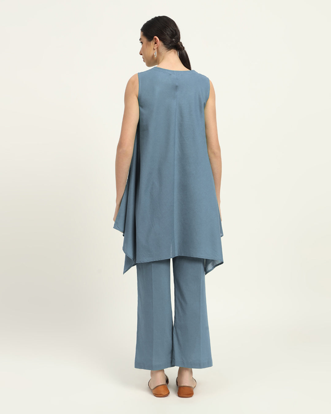 Combo: Beige & Blue Dawn Midsummer Dream Solid Kurta