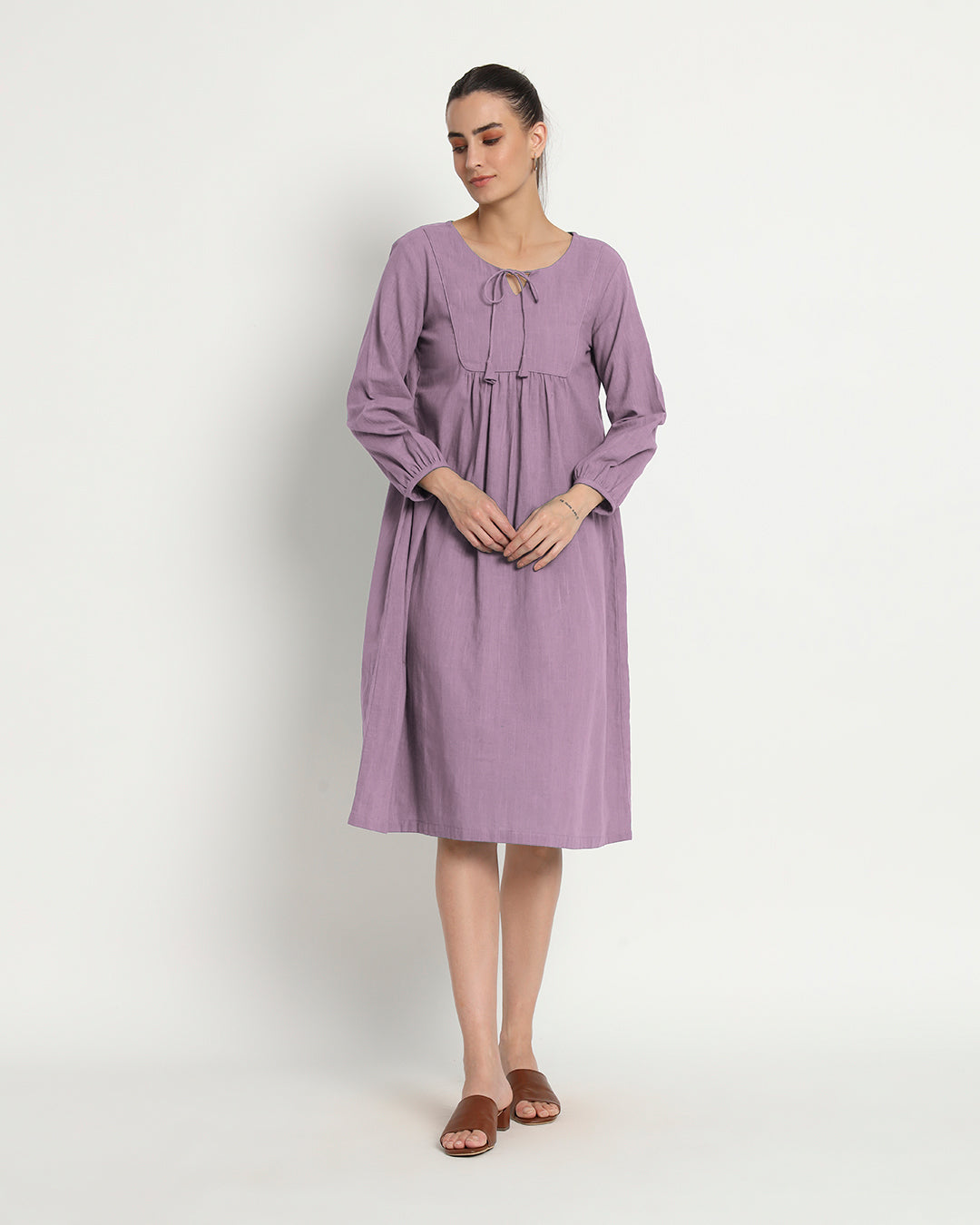 Iris Pink Playful Tie-Up Neck Dress
