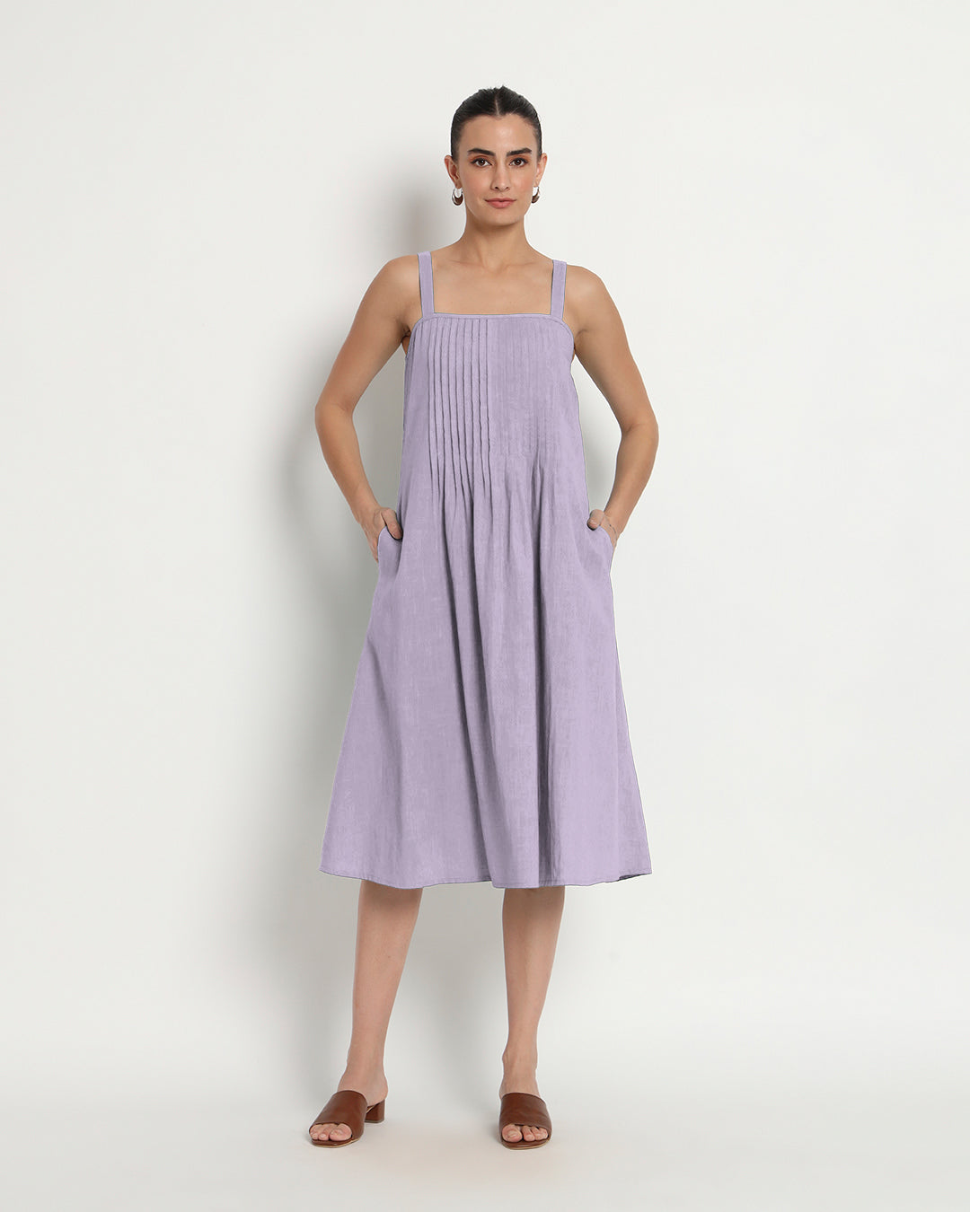 Lilac Dreamy Flare Spaghetti Dress