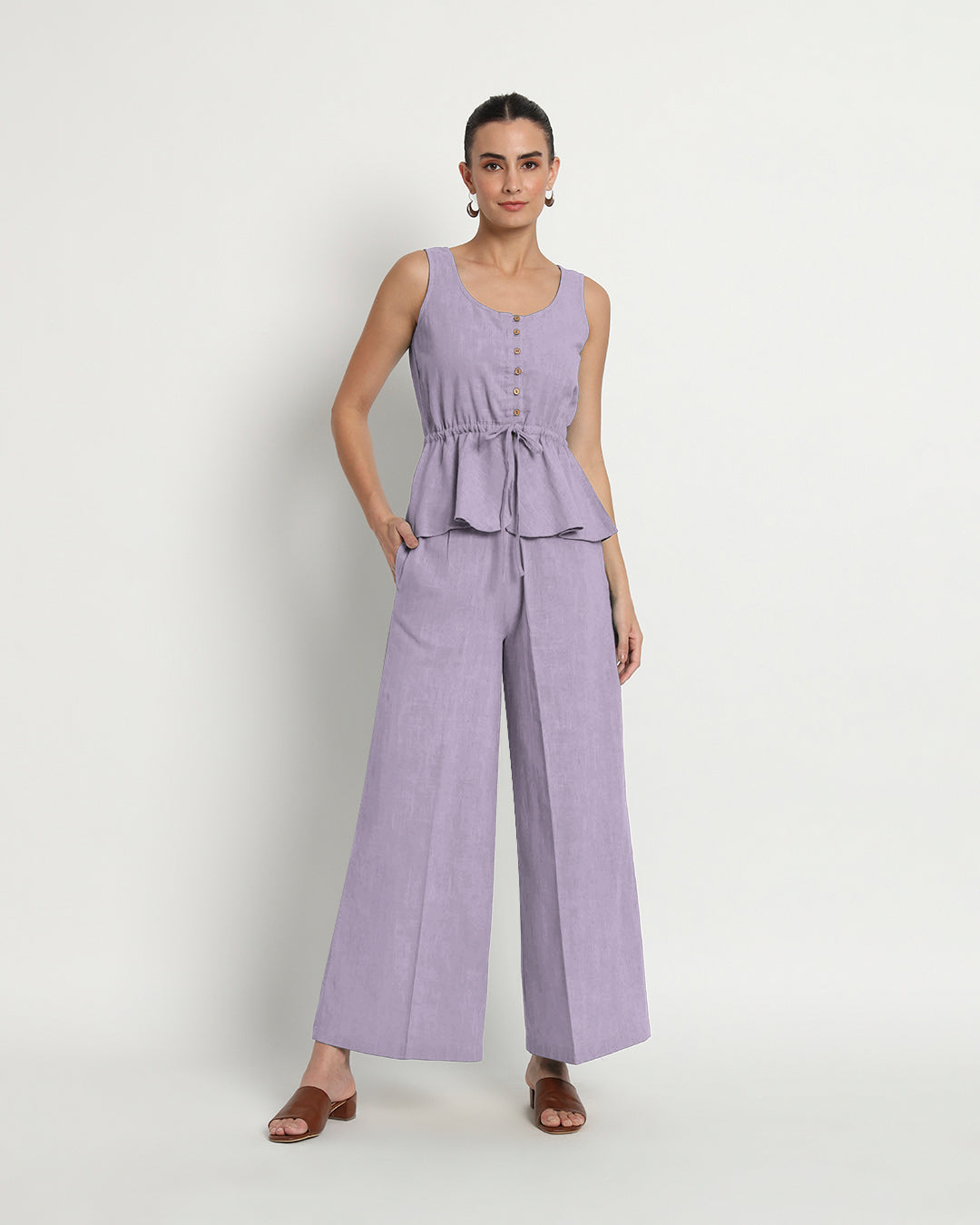 Lilac Peplum Paradise Solid Co-ord Set