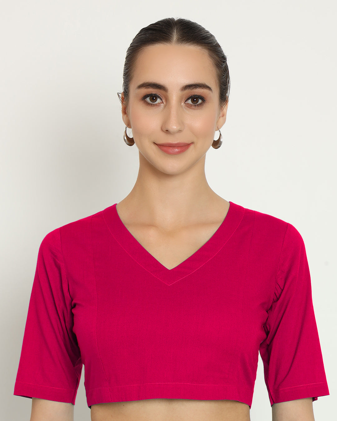 Queen's Gulabi Backstory V Neck Blouse