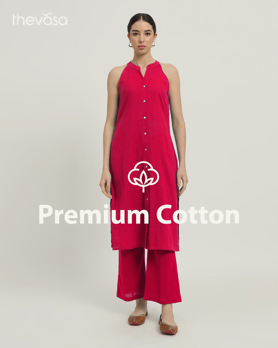 Queen's Gulabi Mermaid Button Down Solid Co-ord Set