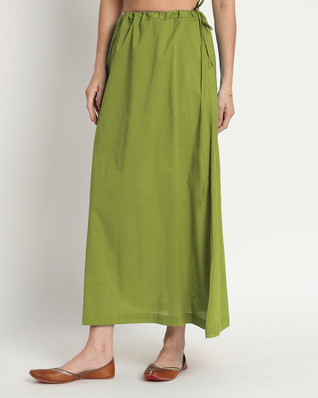 Combo: Pristine White & Sage Green Peekaboo Petticoat- Set of 2