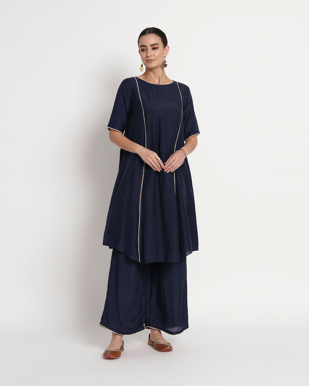 Midnight Blue Whispering Flared Gala Co-ord Set