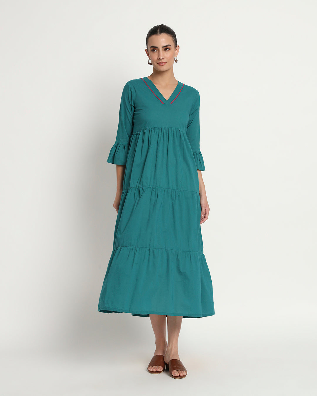 Green Gleam Flounce & Flow Maxi Dress