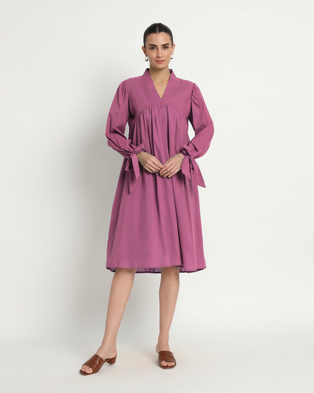 Wings Of Rose Bowtiful Gathering V Neck Dress