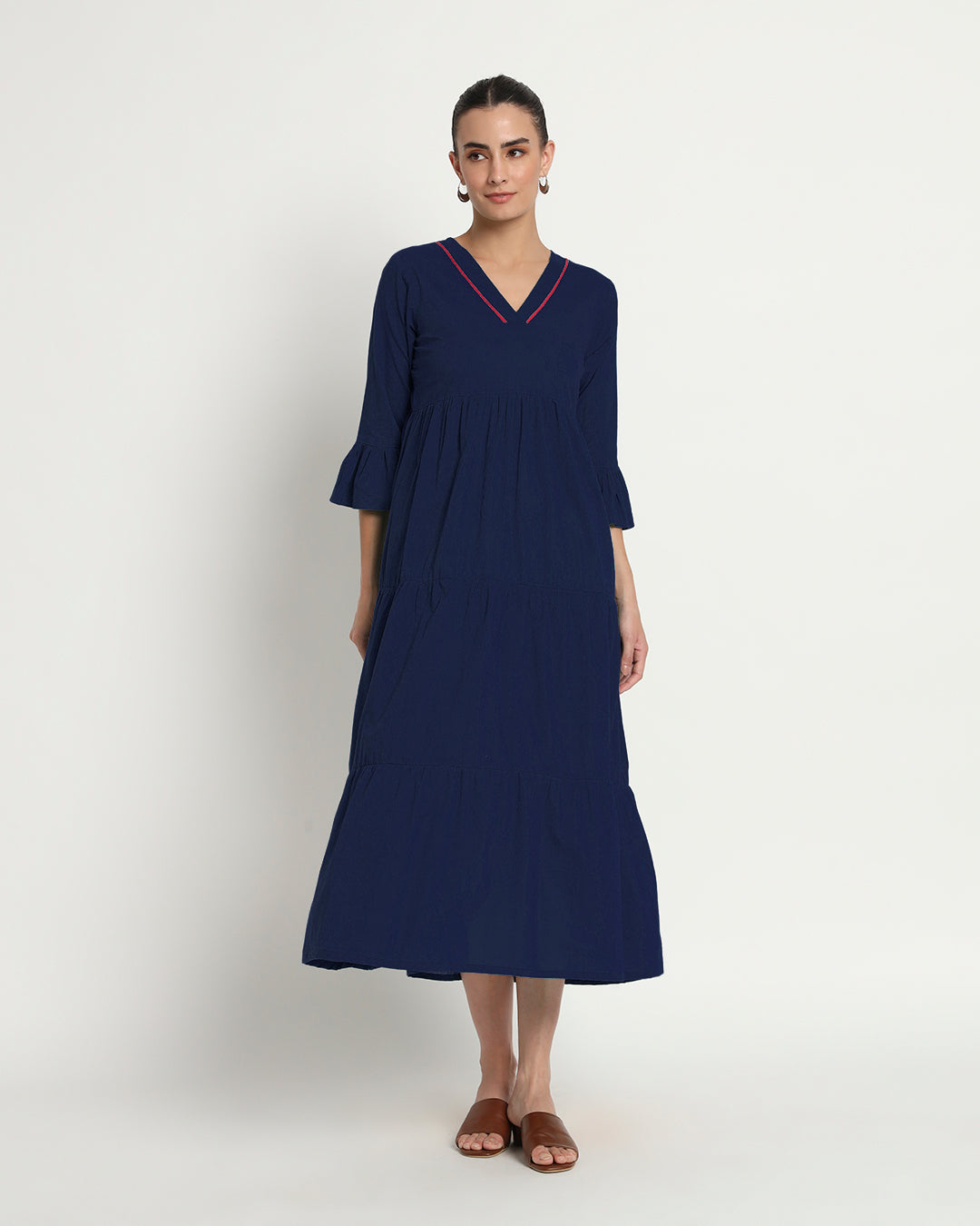 Midnight Blue Flounce & Flow Maxi Dress
