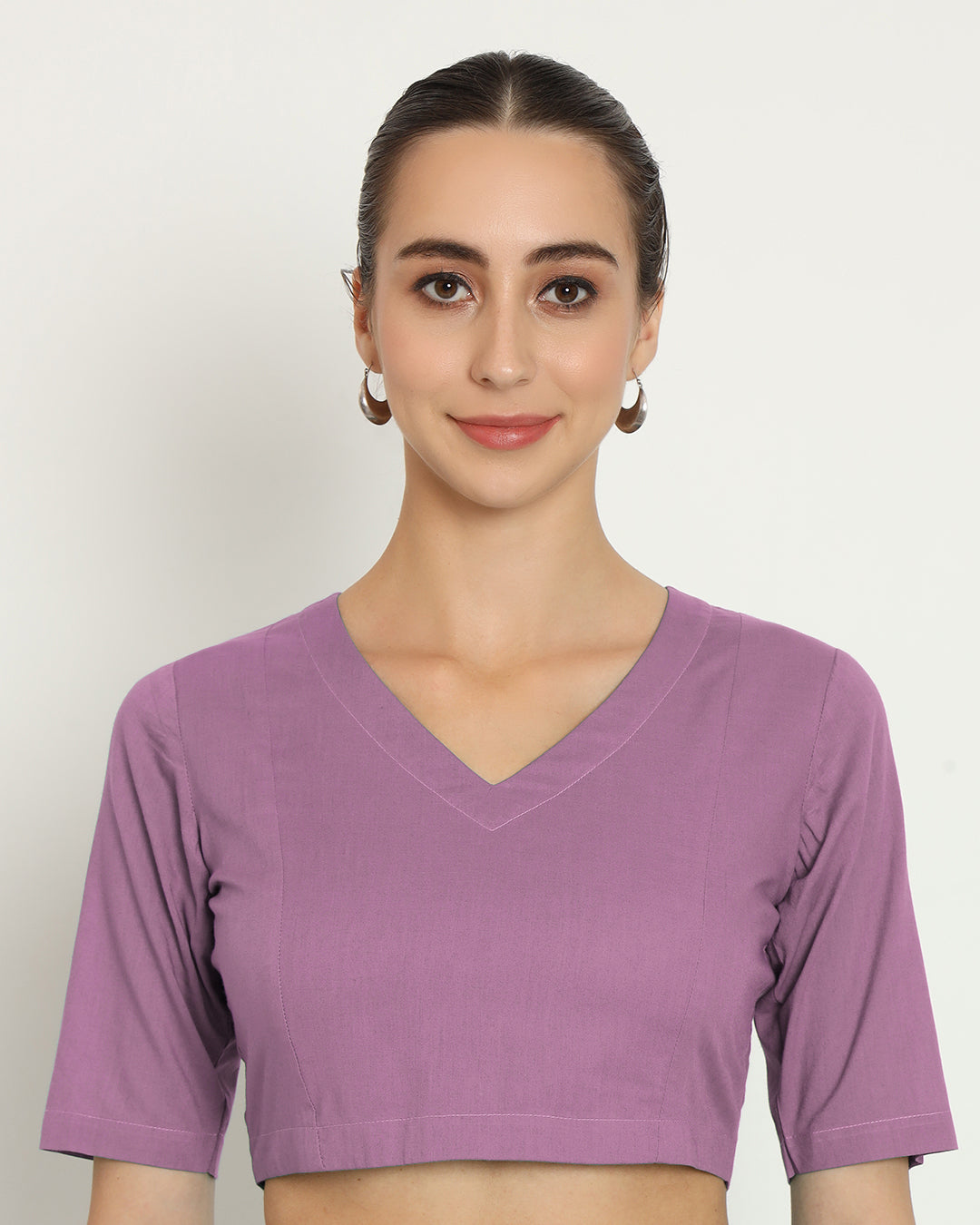 Iris Pink Backstory V Neck Blouse