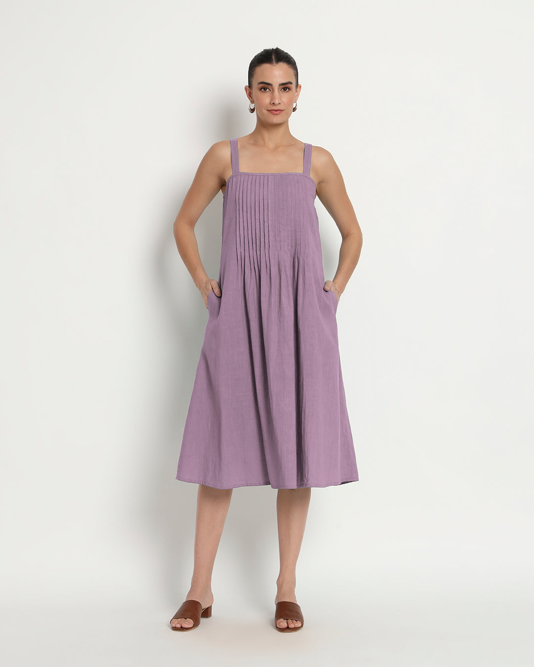 Iris Pink Dreamy Flare Spaghetti Dress