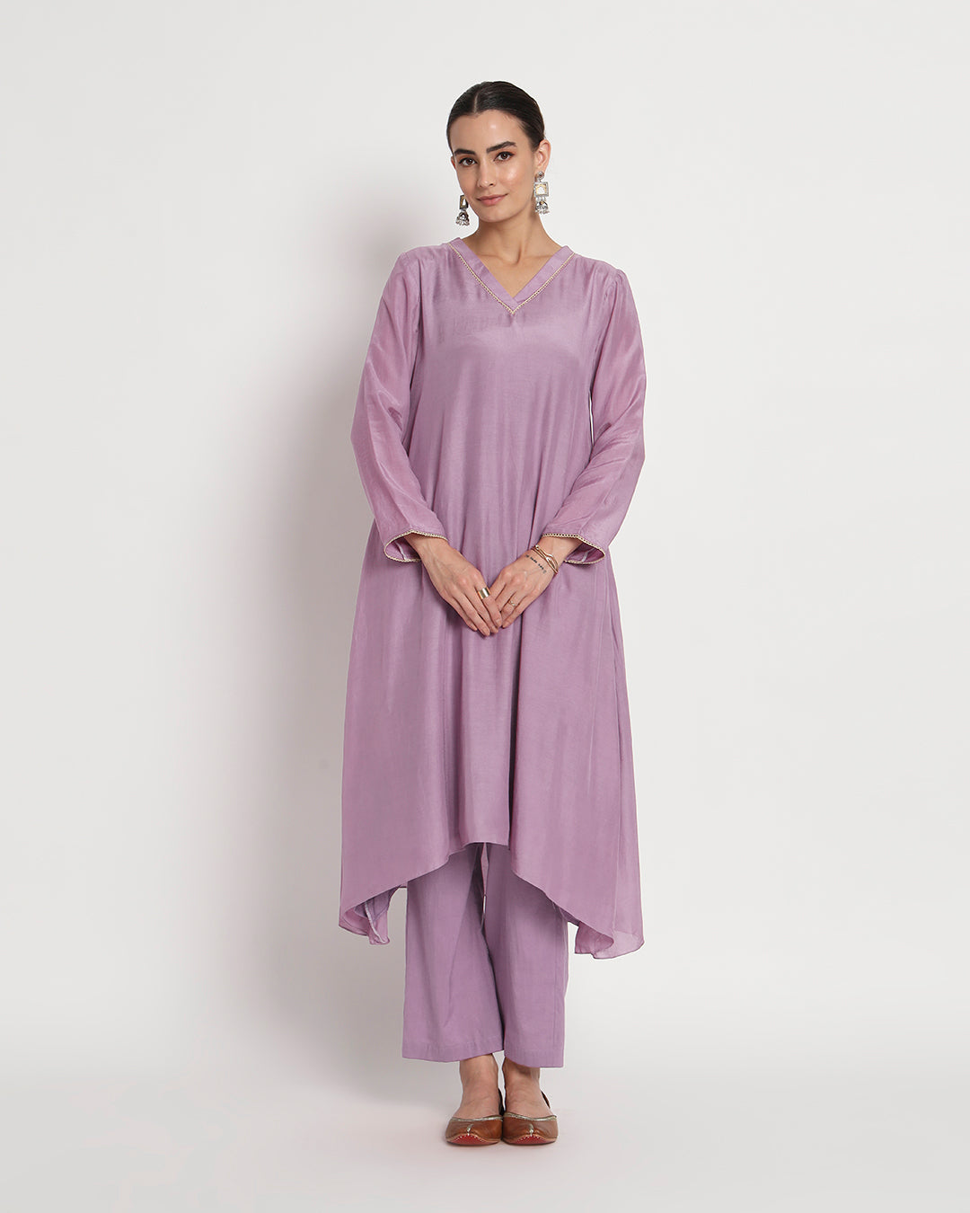 Iris Pink Flowing Silk Gala Co-ord Set