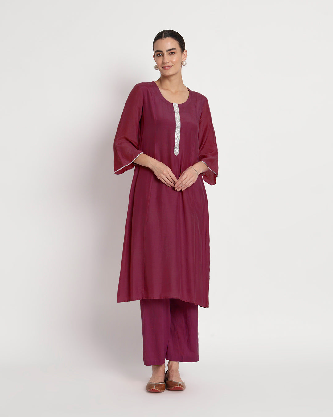 Russet Red Royal Hand Embroidered Gala Co-ord Set
