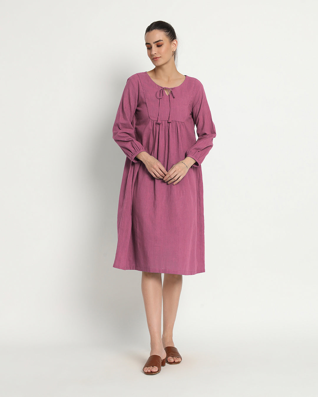 Wings Of Rose Playful Tie-Up Neck Dress