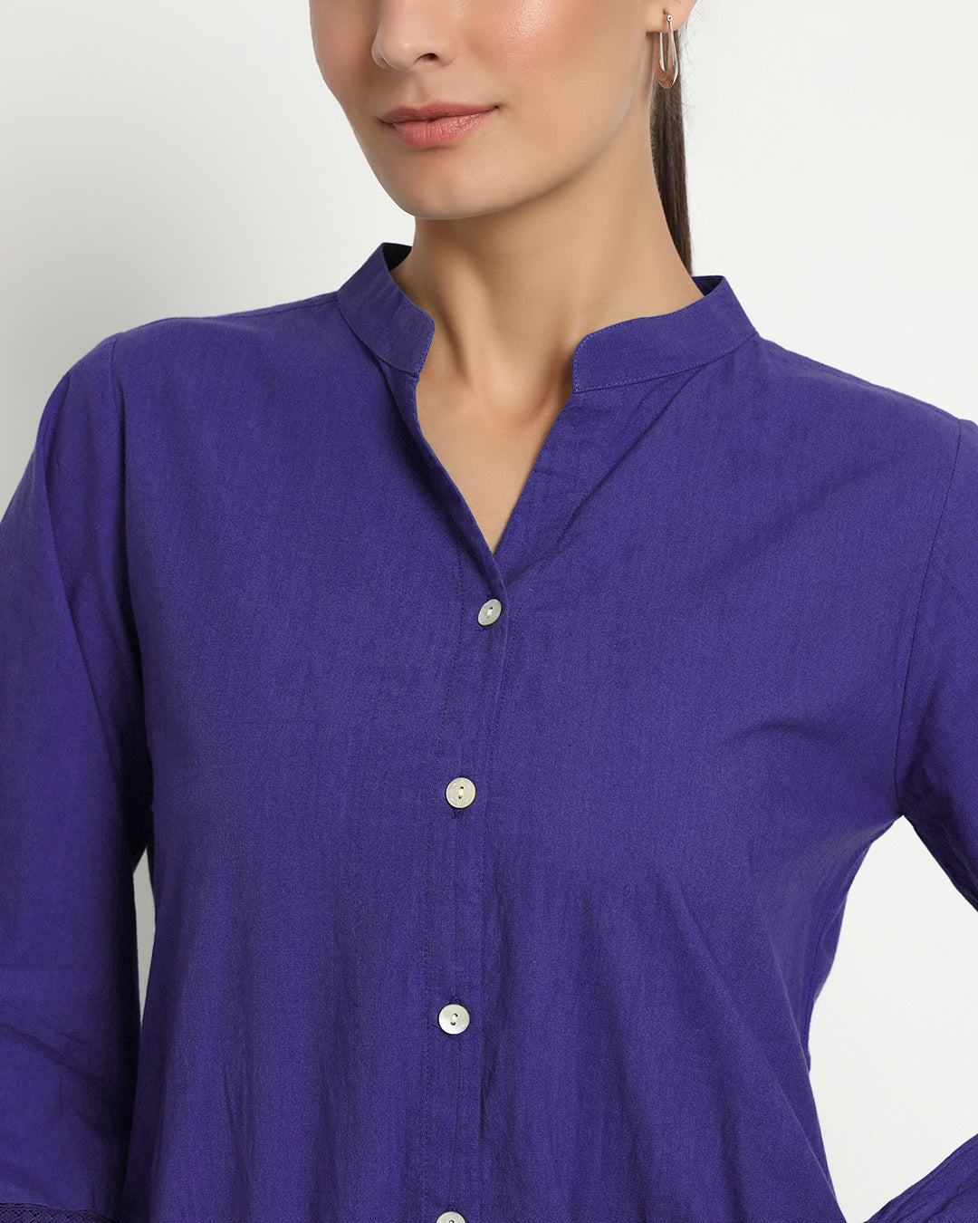 Aurora Purple Modish Elegance Notch Neck Solid Co-ord Set