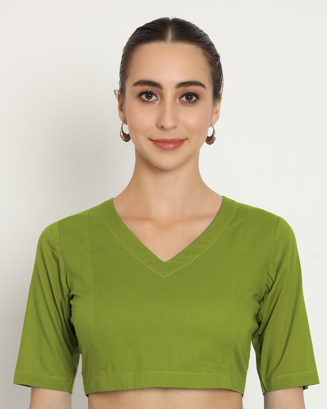 Sage Green Backstory V Neck Blouse