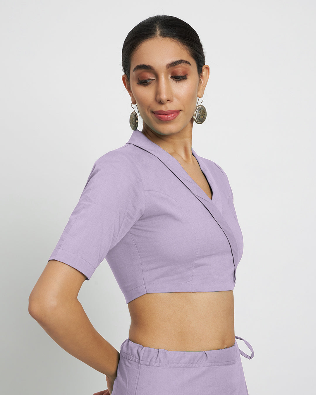 Lilac Wrap Fusion Blouse